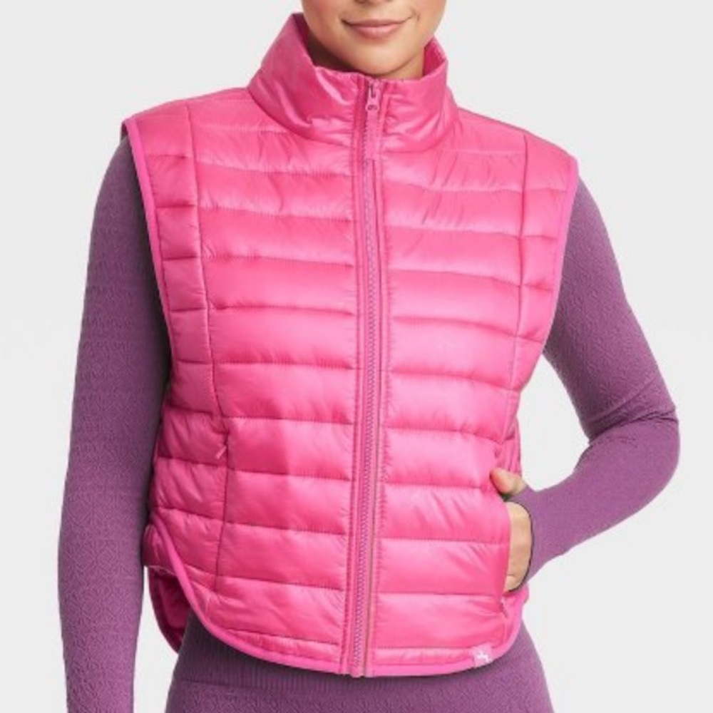 New Puffer Vest | Bright Pink